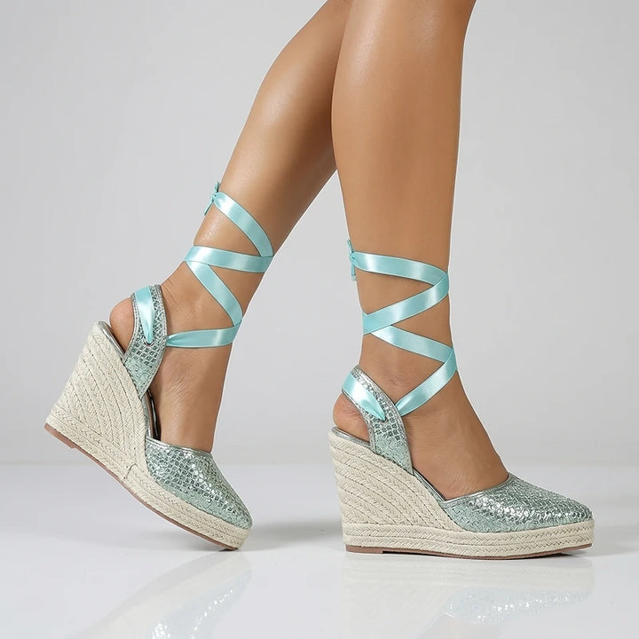 Amandine Lace-Up Wedges
