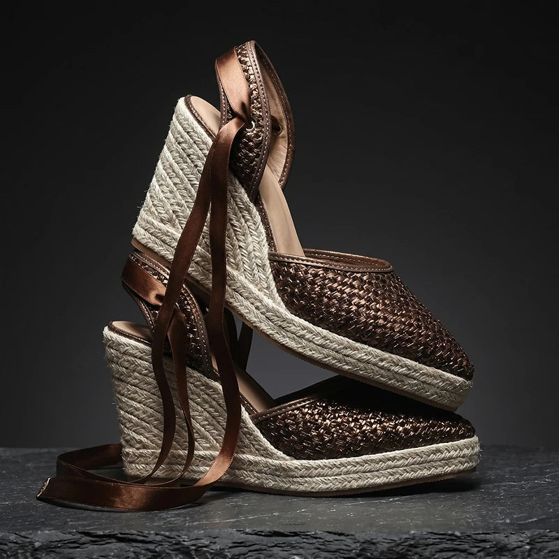 Amandine Lace-Up Wedges