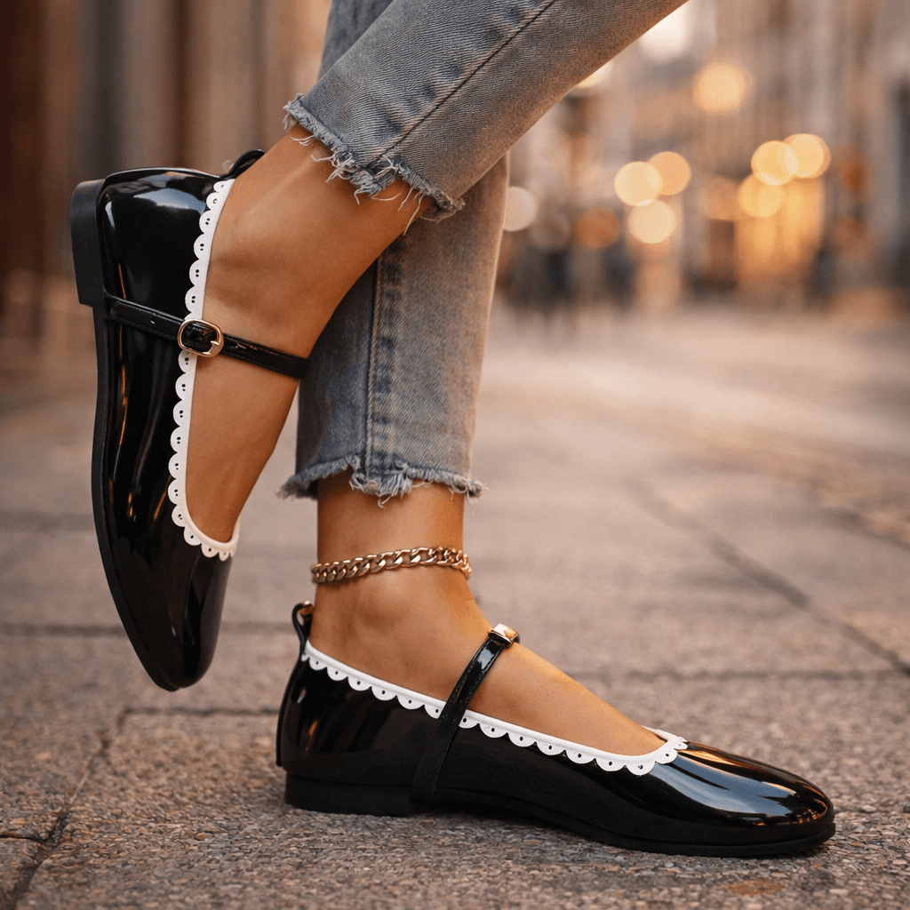 Odette Noir Flats