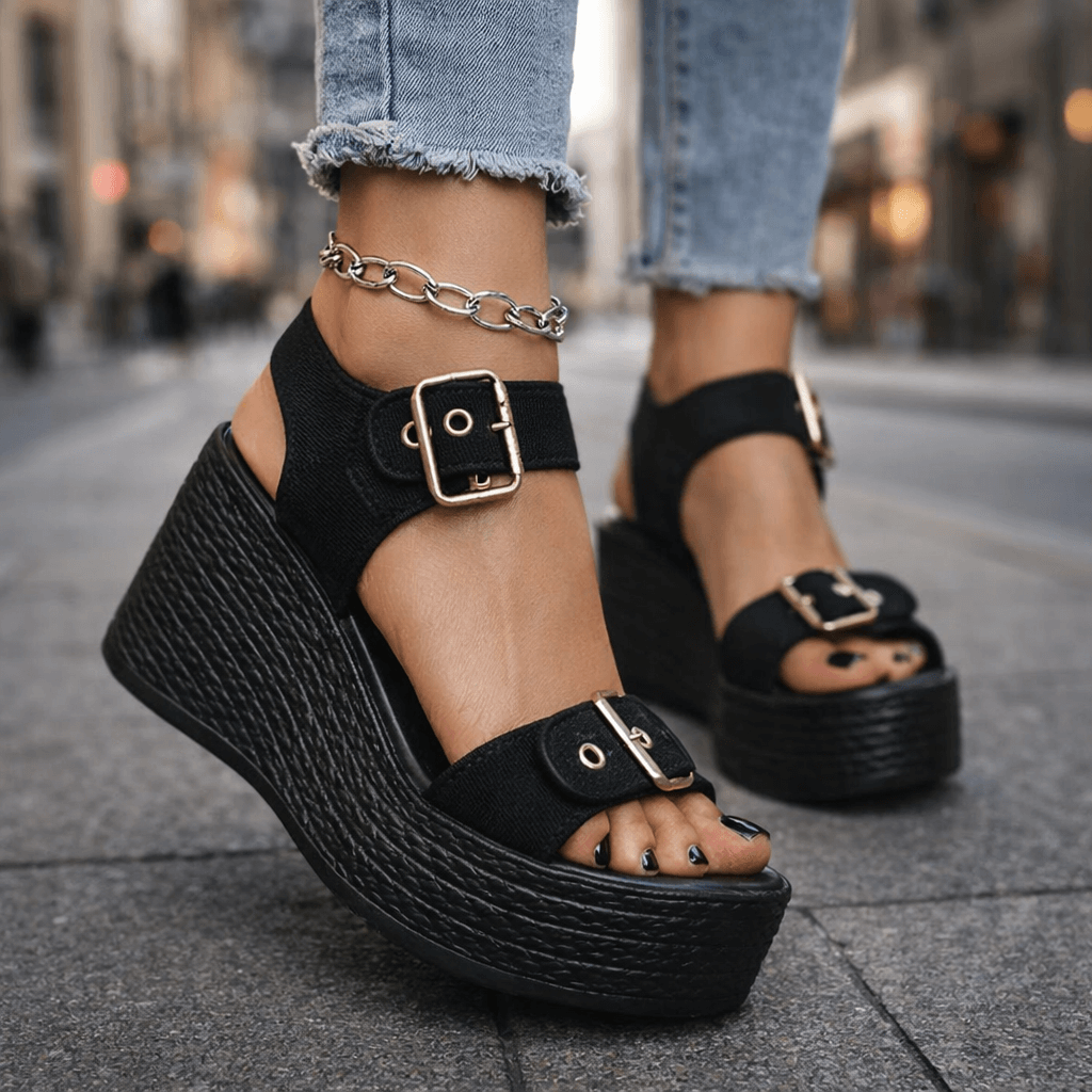 Naia Buckle Wedges