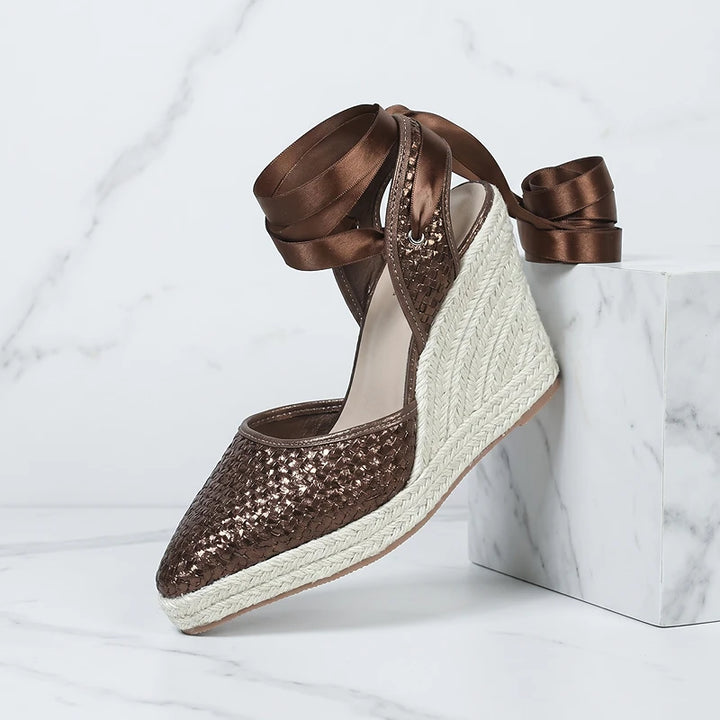 Amandine Lace-Up Wedges