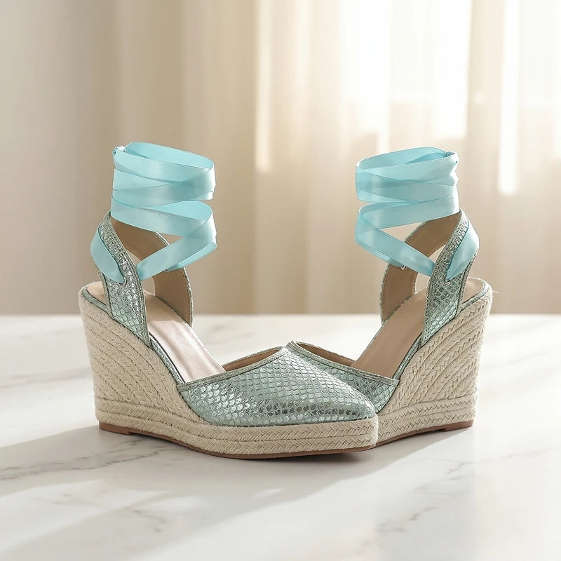 Amandine Lace-Up Wedges