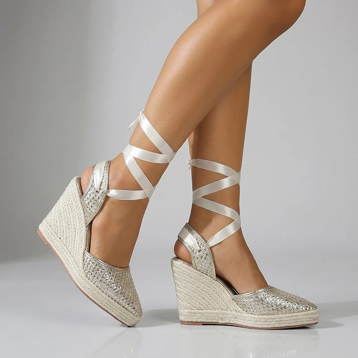 Amandine Lace-Up Wedges