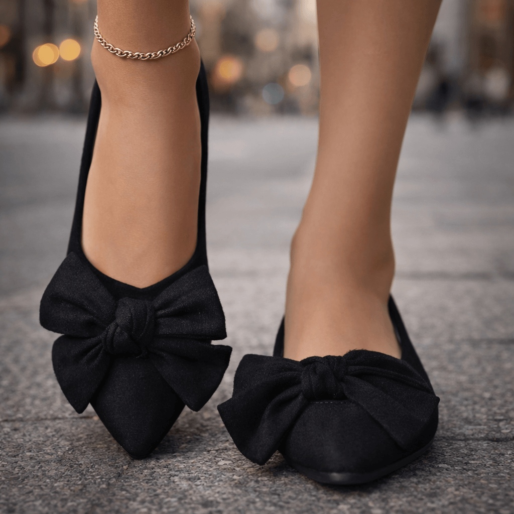 Elodie Bow Check Flats