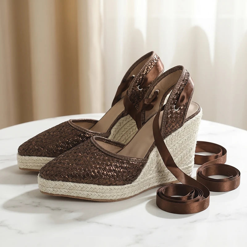 Amandine Lace-Up Wedges