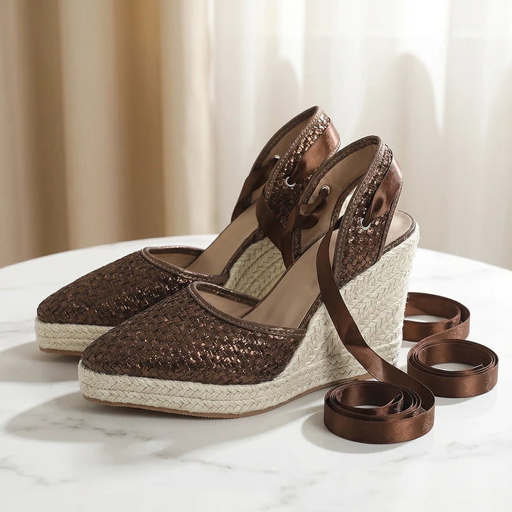Amandine Lace-Up Wedges