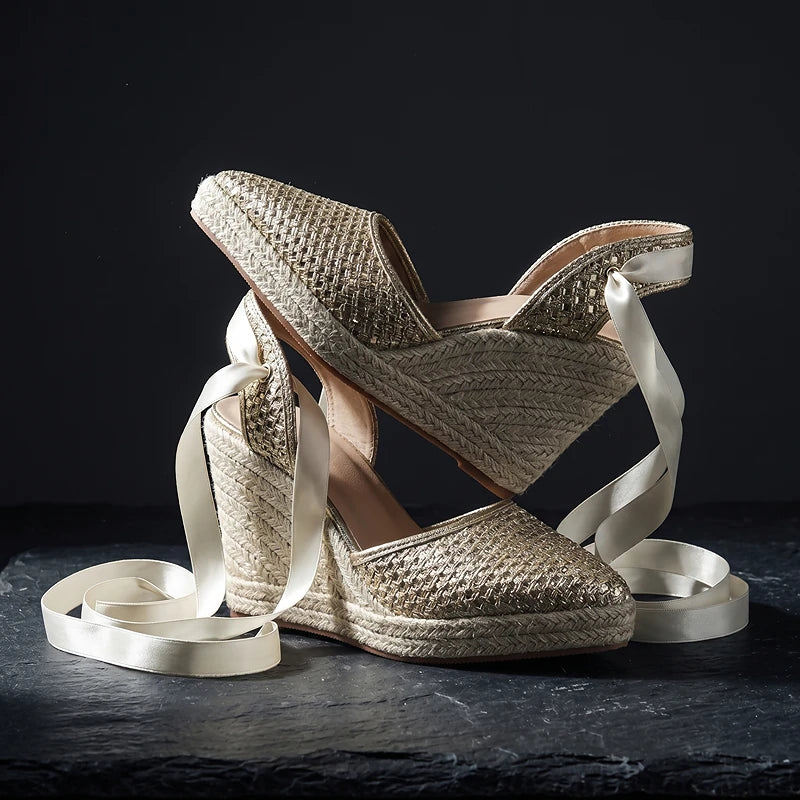 Amandine Lace-Up Wedges
