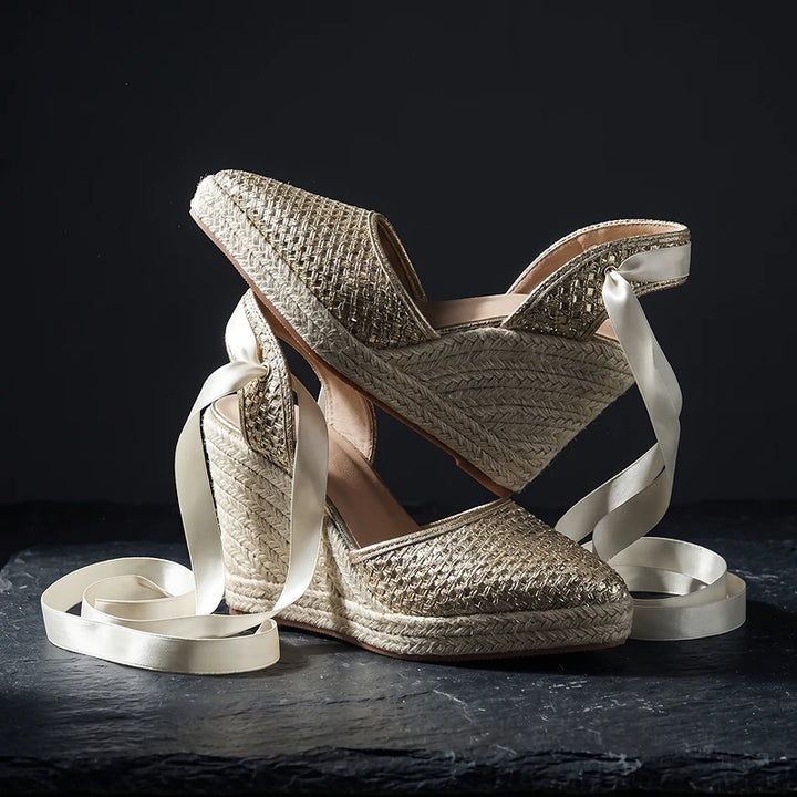 Amandine Lace-Up Wedges