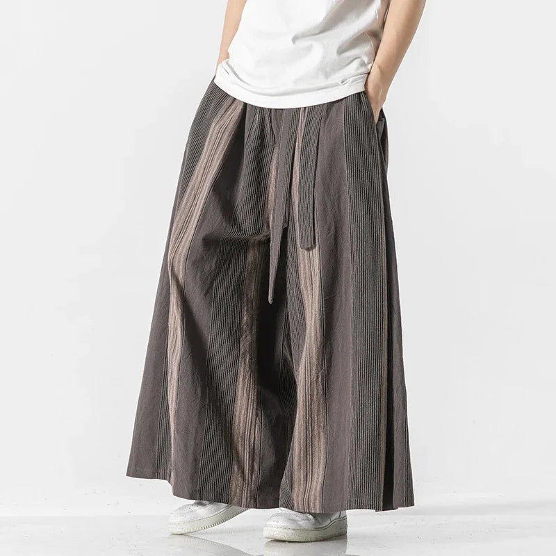 Ripple Cotton-Linen Pants