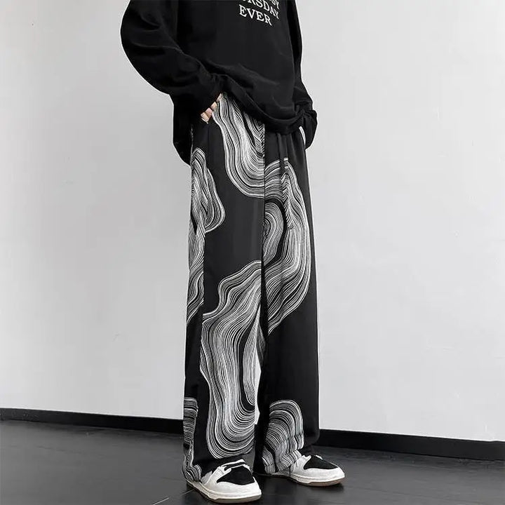 Graph Cotton Trousers